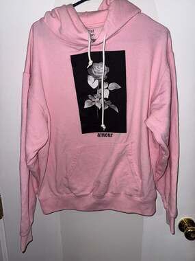 Artist Union Pink Armor Rose Pullover Hoodie Sweatshirt MEDIUM Men's HOODIE